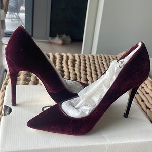 Aldo Velvet Maroon High Heels NWT